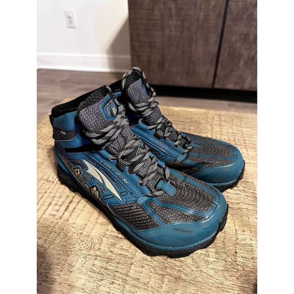 Altra Lone Peak 4 Mid RSM Womens Size 7.5 Trail Running Shoes Sneakers Green Gra - Picture 1 of 7